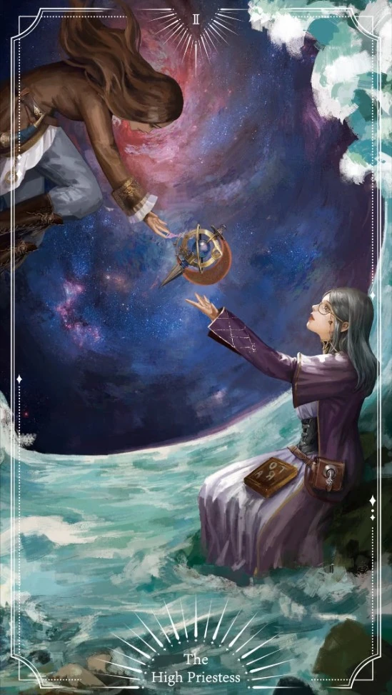 <strong>Bernadette Gustav hands a planetarium to Cattleya.</strong>